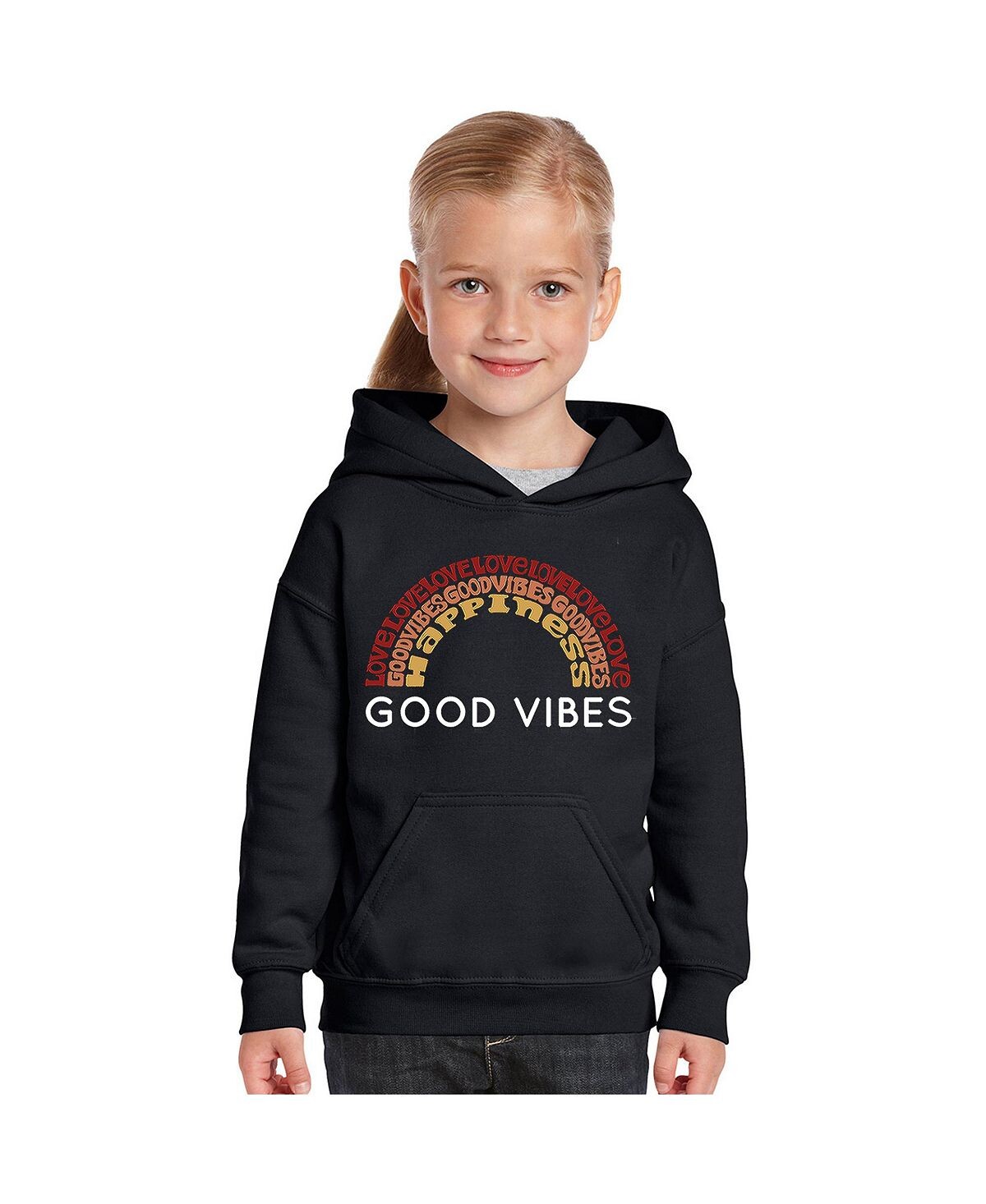 

Толстовка с капюшоном Big Girl's Word Art — Good Vibes LA Pop Art