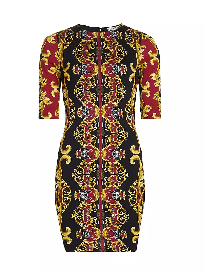 

Облегающее мини-платье Delora с принтом Alice + Olivia, цвет regal romance bordeaux