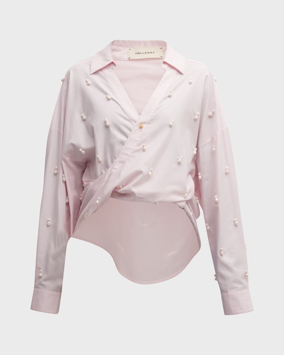 

Рубашка с вышивкой жемчугом Alder Twist-Front Hellessy