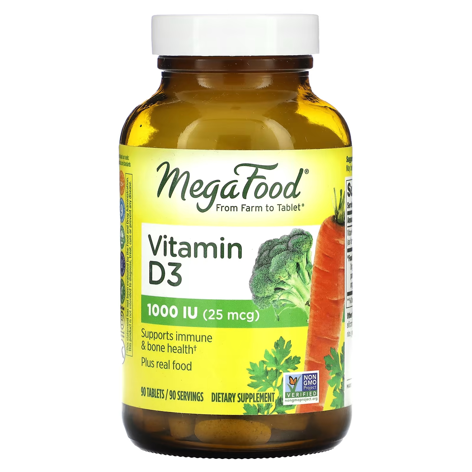 Витамин D3 MegaFood, 90 таблеток витамин b12 megafood methyl 90 таблеток