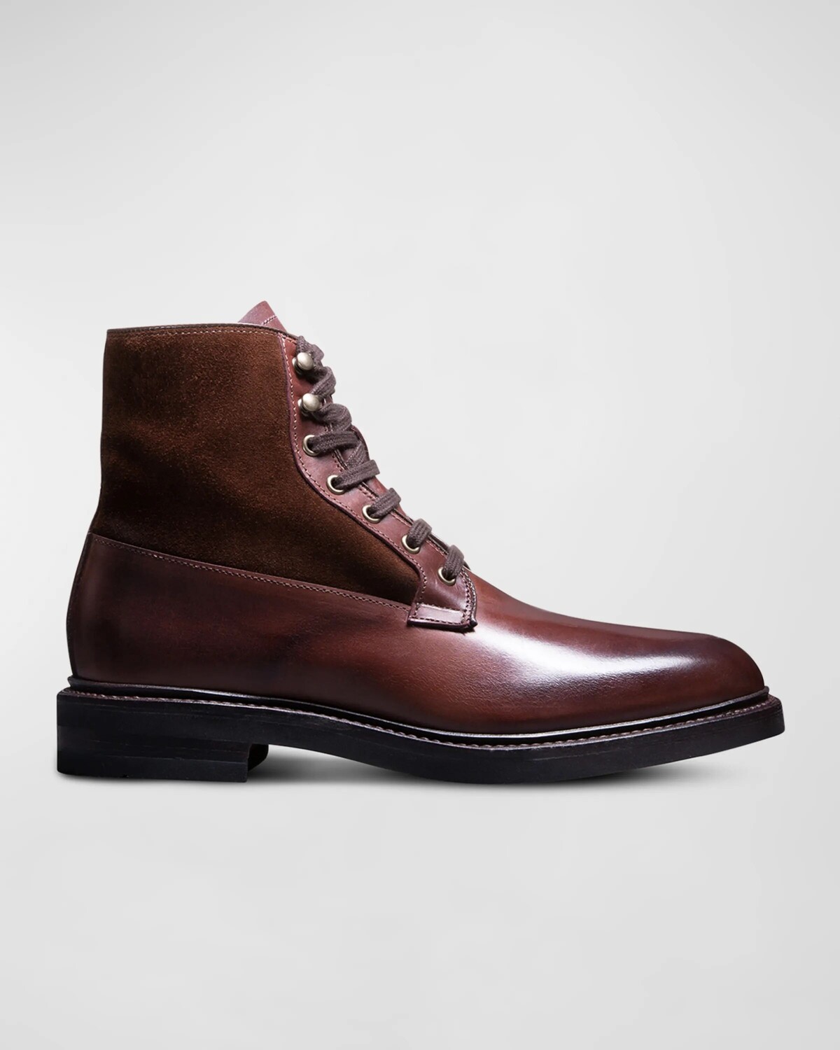 

Мужские ботинки Dain из кожи и замши на шнуровке Allen Edmonds, цвет Mahogany