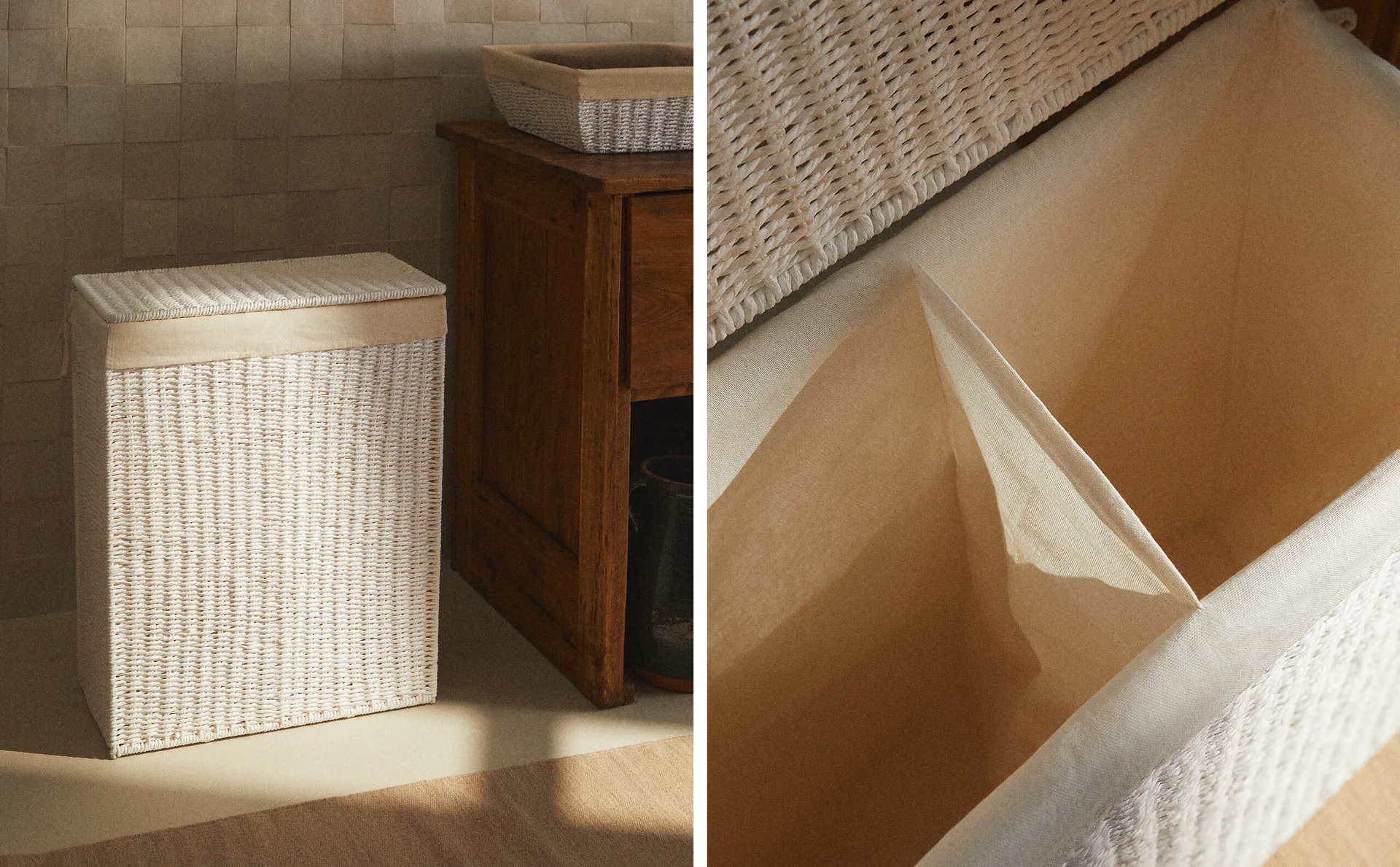

Корзина для белья с двумя отделениями Zara Home, белый