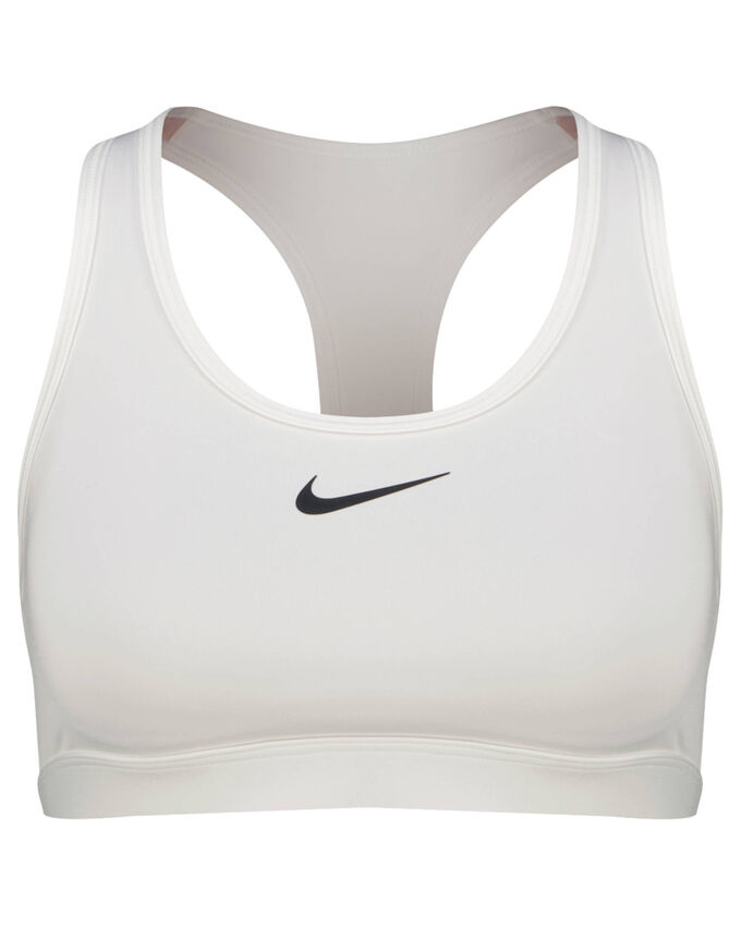 Спортивный бюстгальтер с логотипом средней поддержки Nike, белый