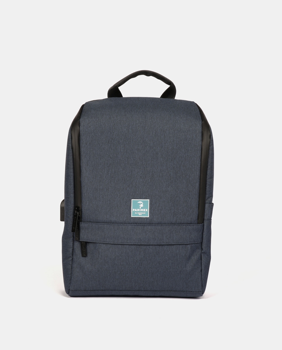 Средний водонепроницаемый рюкзак темно-синего цвета с десятью карманами и отделением для ноутбука Parimex Urban, темно-синий