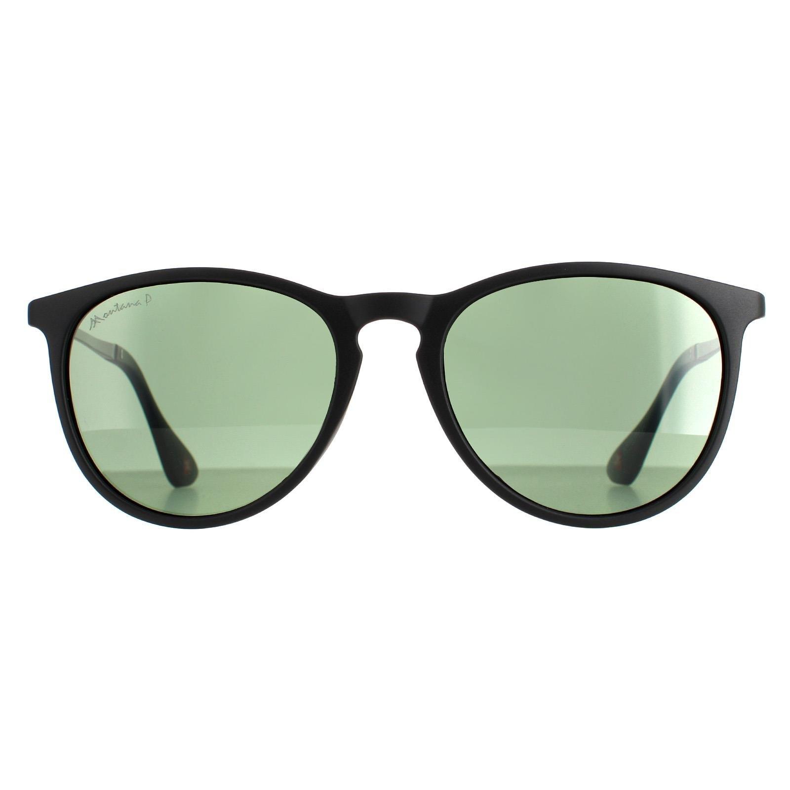 Овальные матовые черные зеленые поляризованные солнцезащитные очки MP24 montana, черный