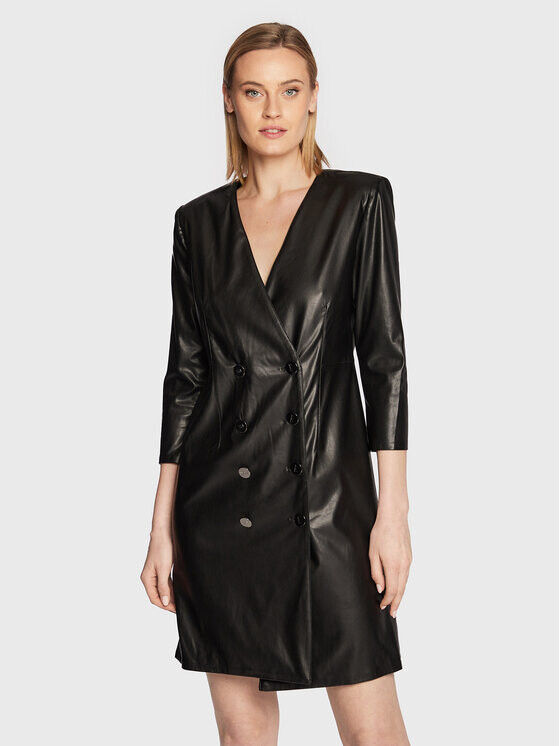 

Платье из искусственной кожи, стандартного кроя Dkny, черный
