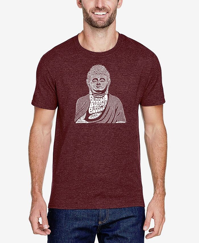 

Мужская футболка премиум-класса Word Art Buddha LA Pop Art, красный