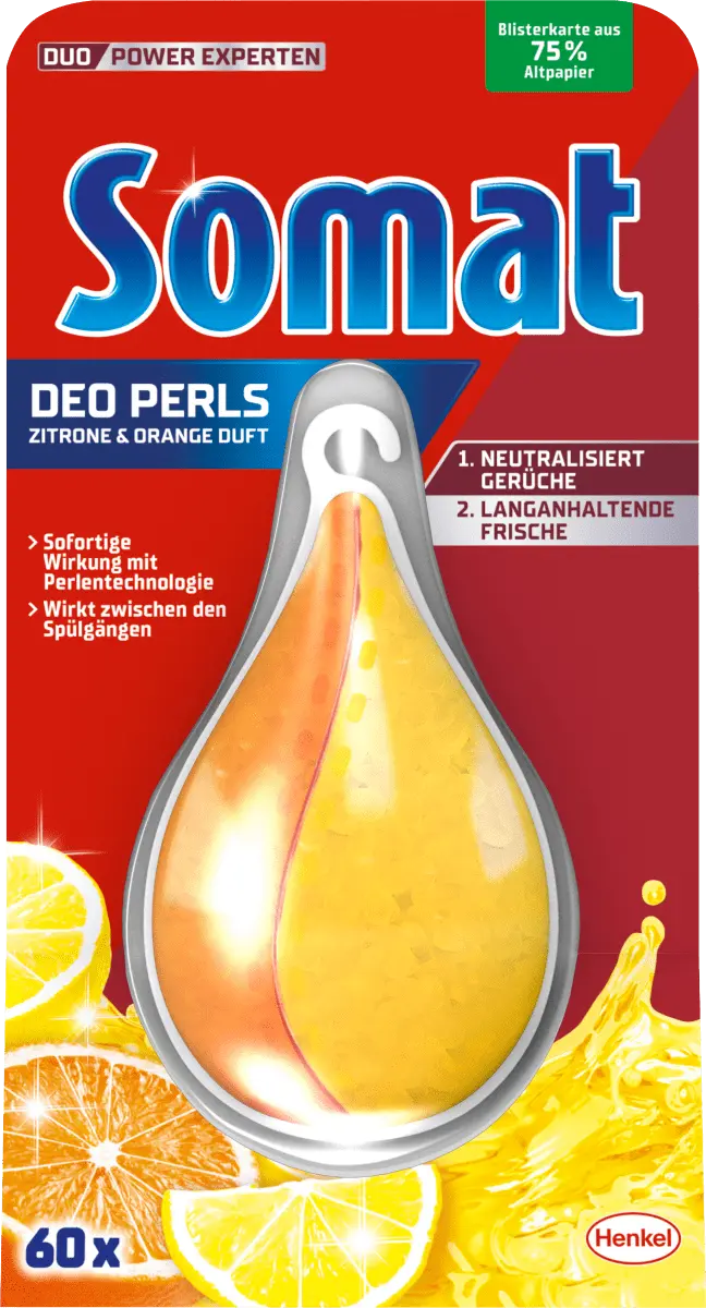 

Дезодорант для посудомоечной машины Duo-Perls Lemon Апельсин Somat
