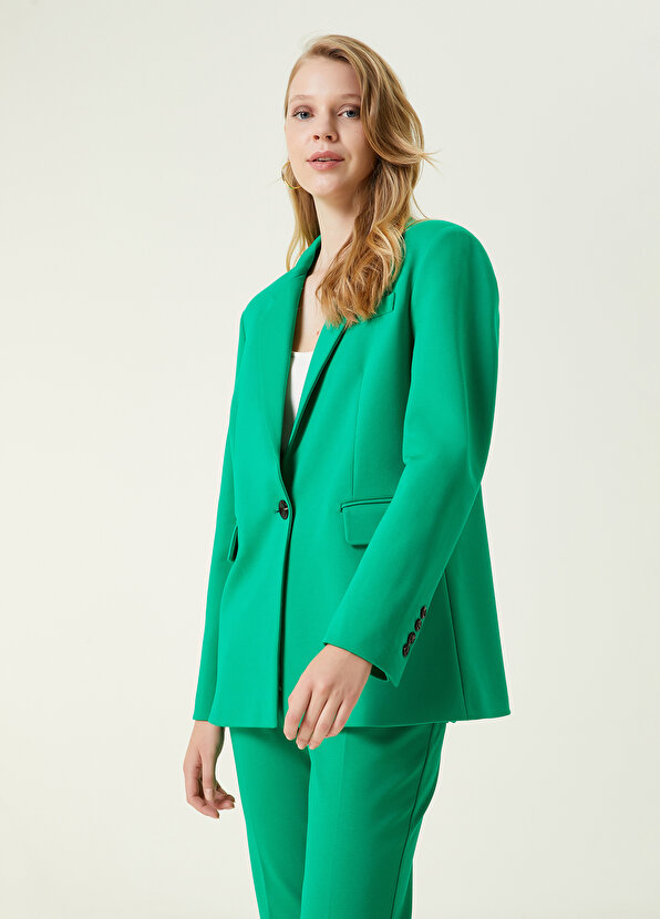 Зеленый пиджак на одной пуговице Beymen однотонный пиджак на одной пуговице dkny цвет light fatique