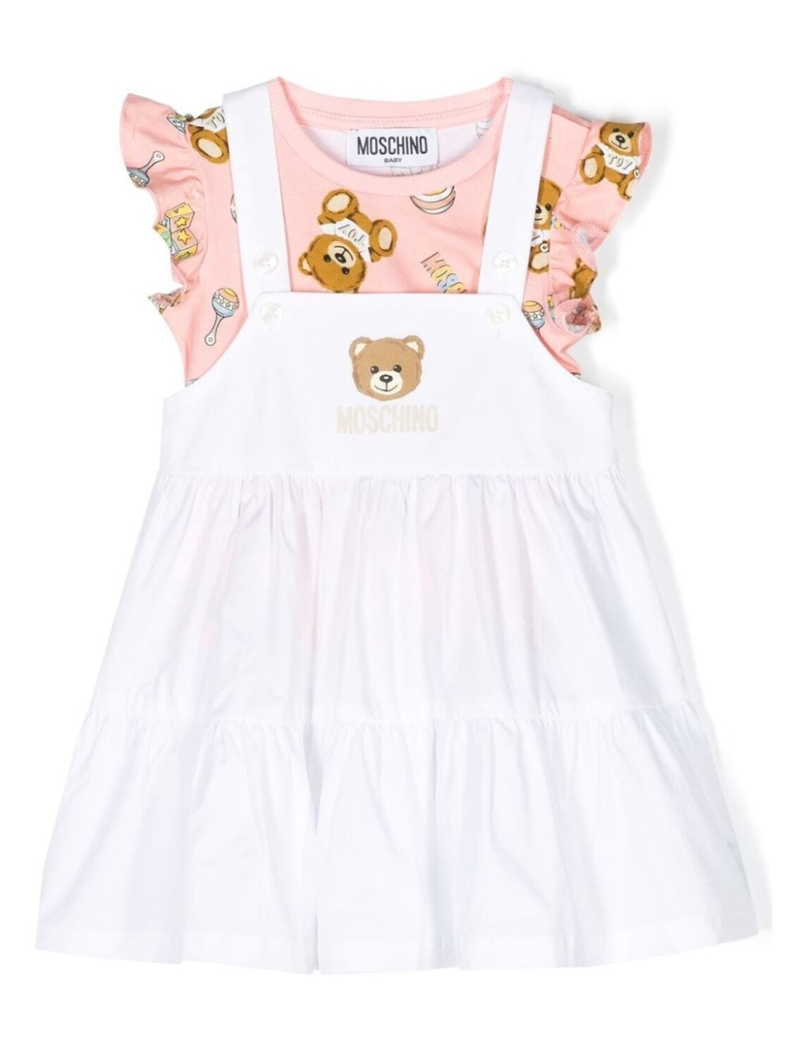 

Moschino Kids платье Teddy Bear, белый