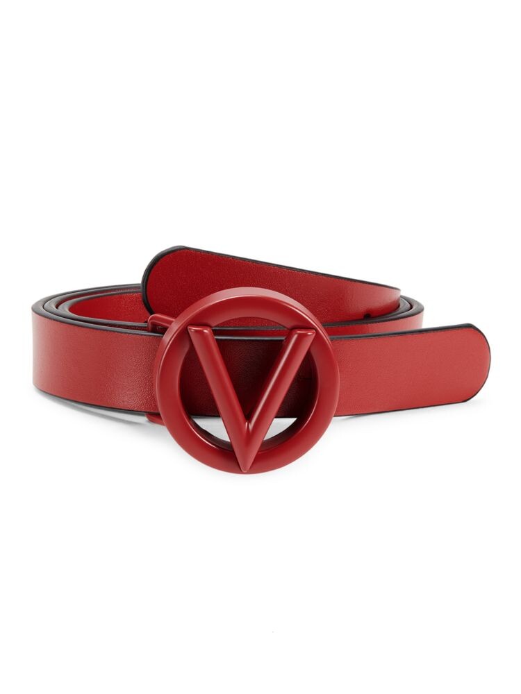 

Кожаный тонкий ремень Mario Valentino, цвет Tango Red