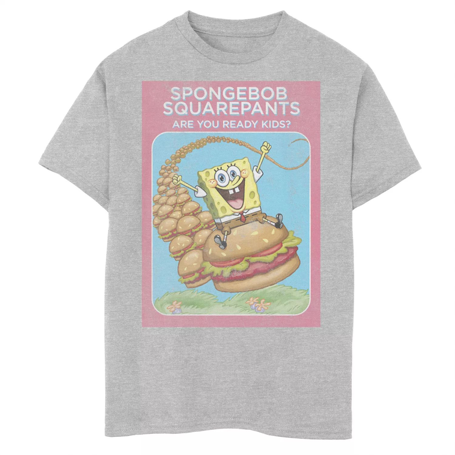 цена Детская винтажная футболка с рисунком «Губка Боб Квадратные Штаны» «Губка Боб» для мальчиков 8–20 лет «Вы готовы» Nickelodeon