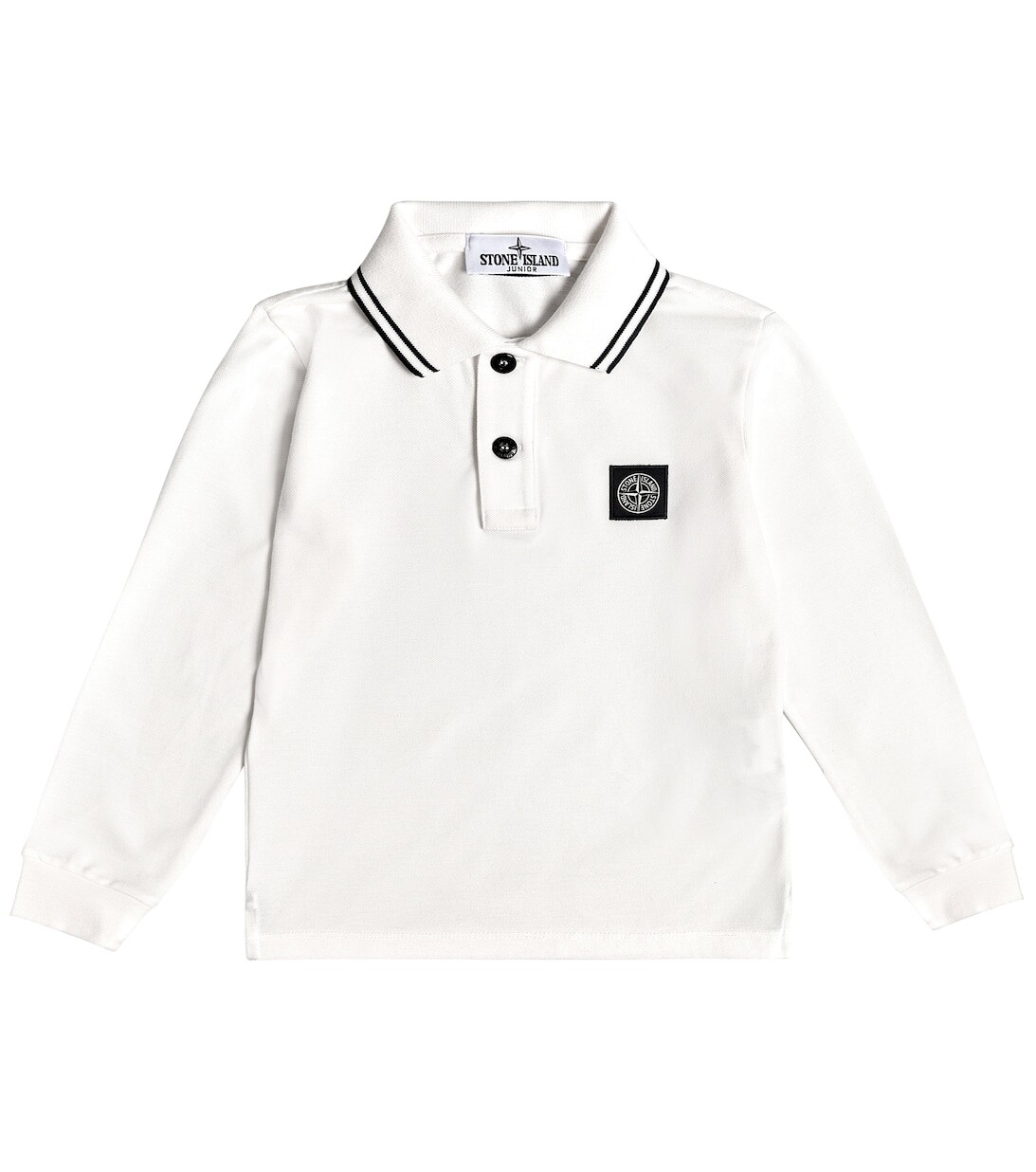 

Рубашка поло из смесового хлопка Stone Island Junior, белый