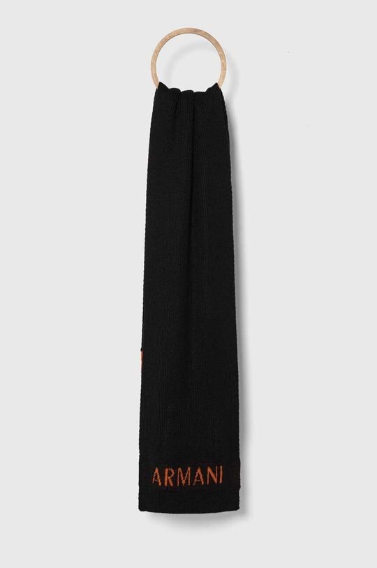 

Шарф из смесовой шерсти Armani Exchange, черный