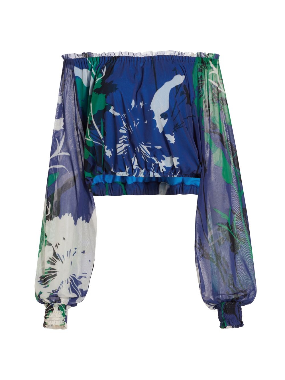 

WNDRLUST Блузка Mina с цветочным принтом Prabal Gurung, кобальтовый