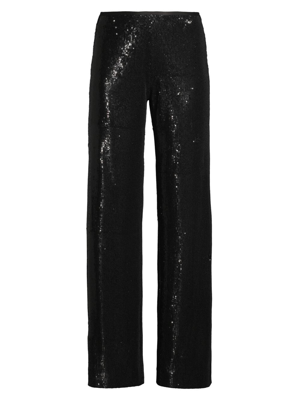 

Брюки прямого кроя с пайетками Emporio Armani, черный