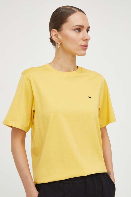 

Хлопковая футболка Weekend Max Mara, желтый