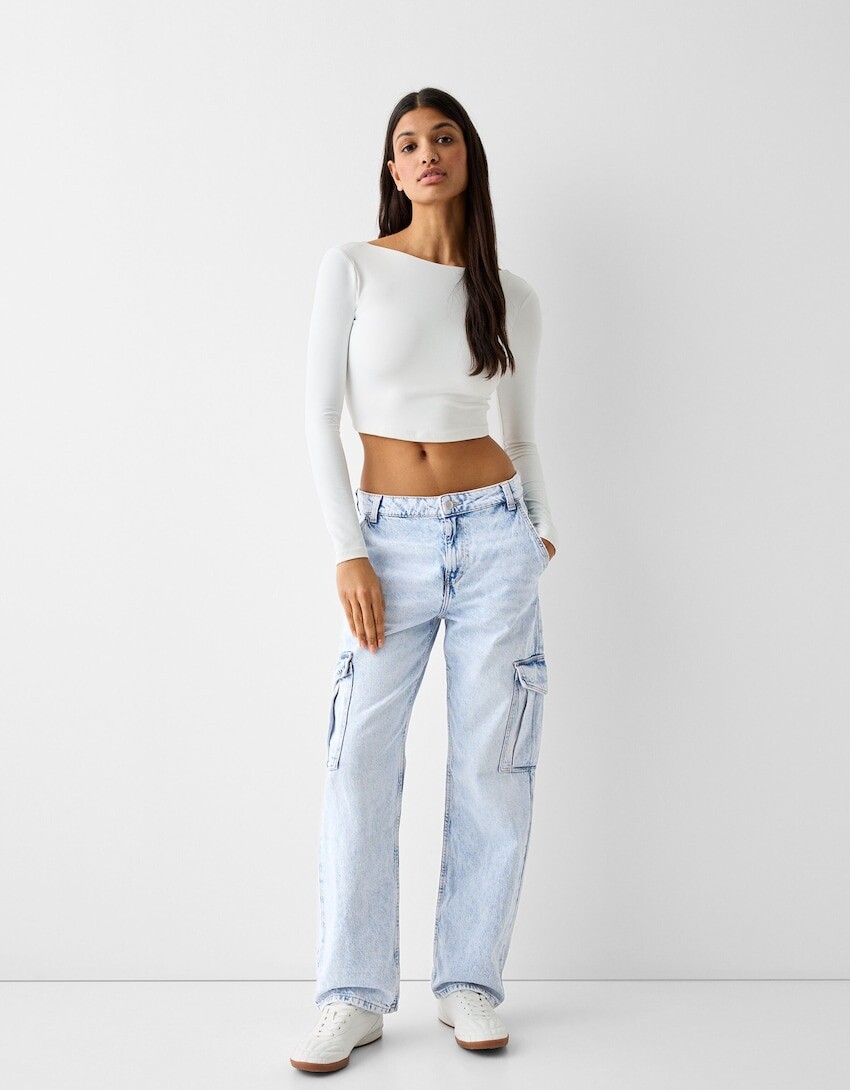 

Джинсы карго Bershka, синий