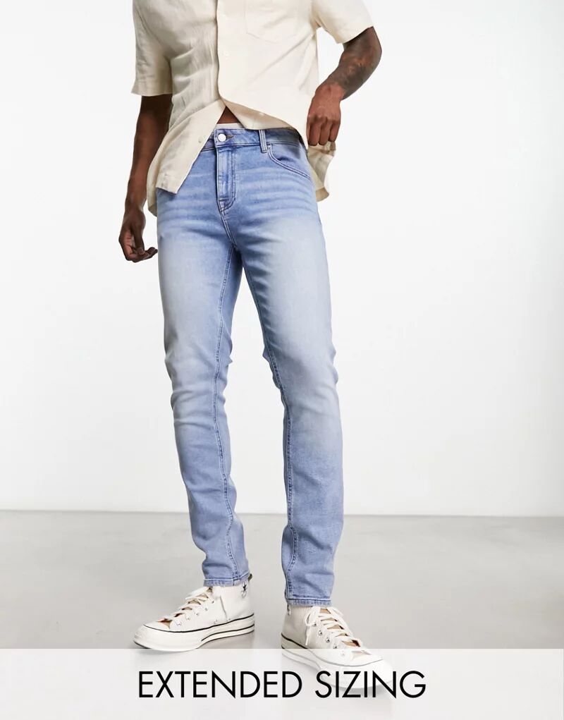 цена Бледно-голубые винтажные джинсы скинни ASOS