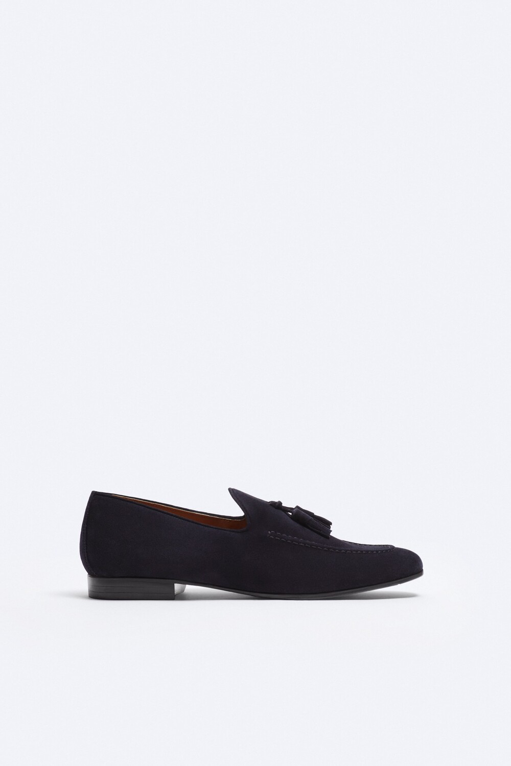 

Лоферы из замши с разделками с кисточками Zara, синий