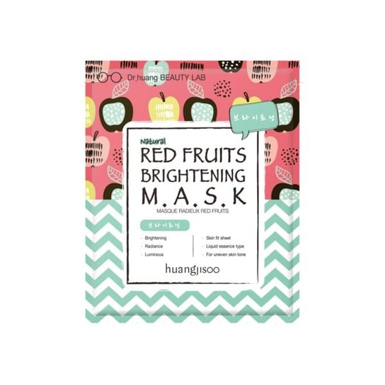 

Осветляющая и осветляющая тканевая маска для лица Red Fruits 1 шт. Huangjisoo, Red Fruits Brightening Sheet Mask