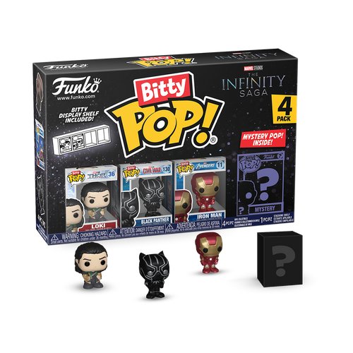 Funko Bitty POP!, коллекционная фигурка, Marvel, The Infinity Saga, Локи, 4 упаковки Funko POP!
