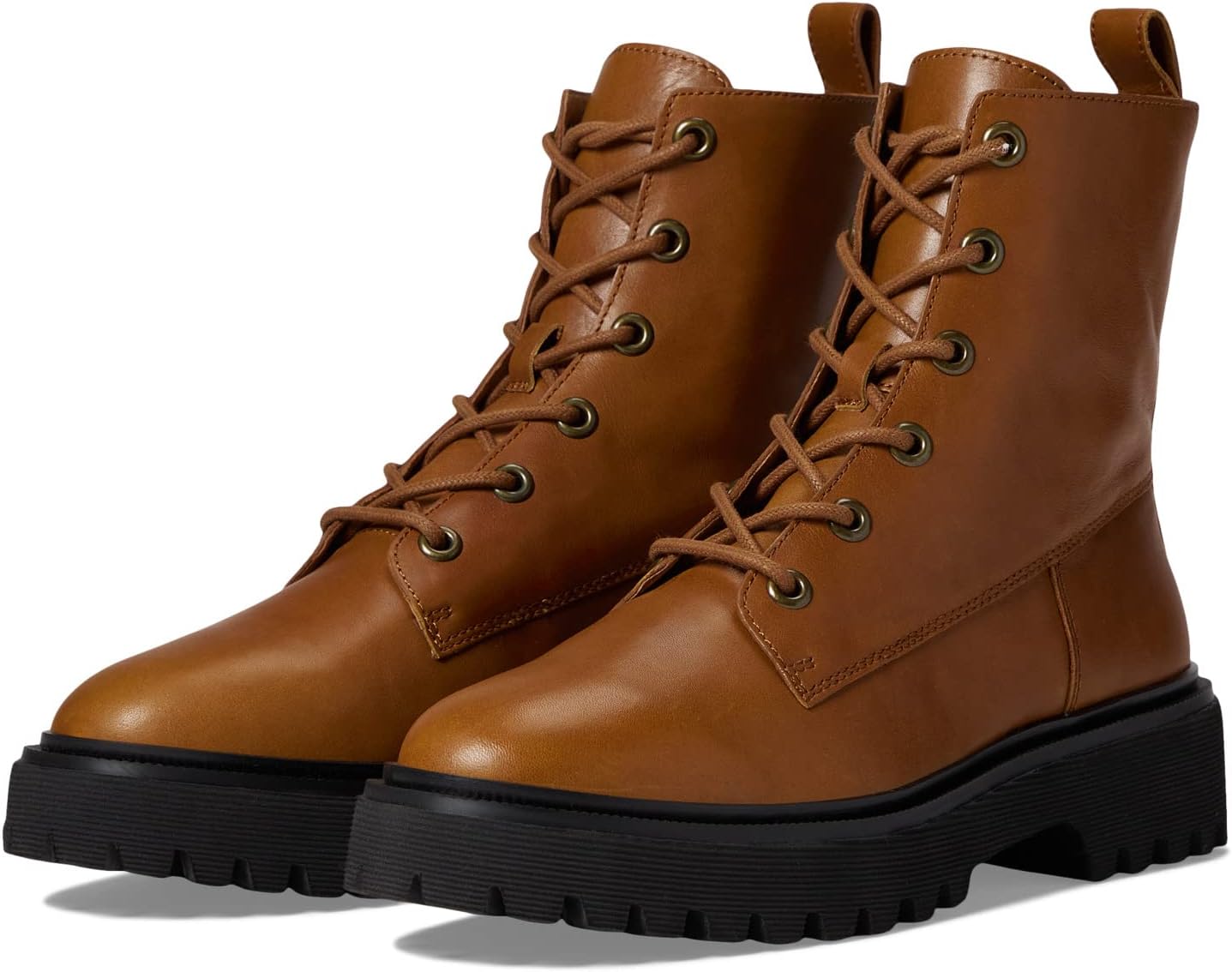 Ботинки на шнуровке The Rayna Lace-Up Boot in Leather Madewell, цвет English Saddle