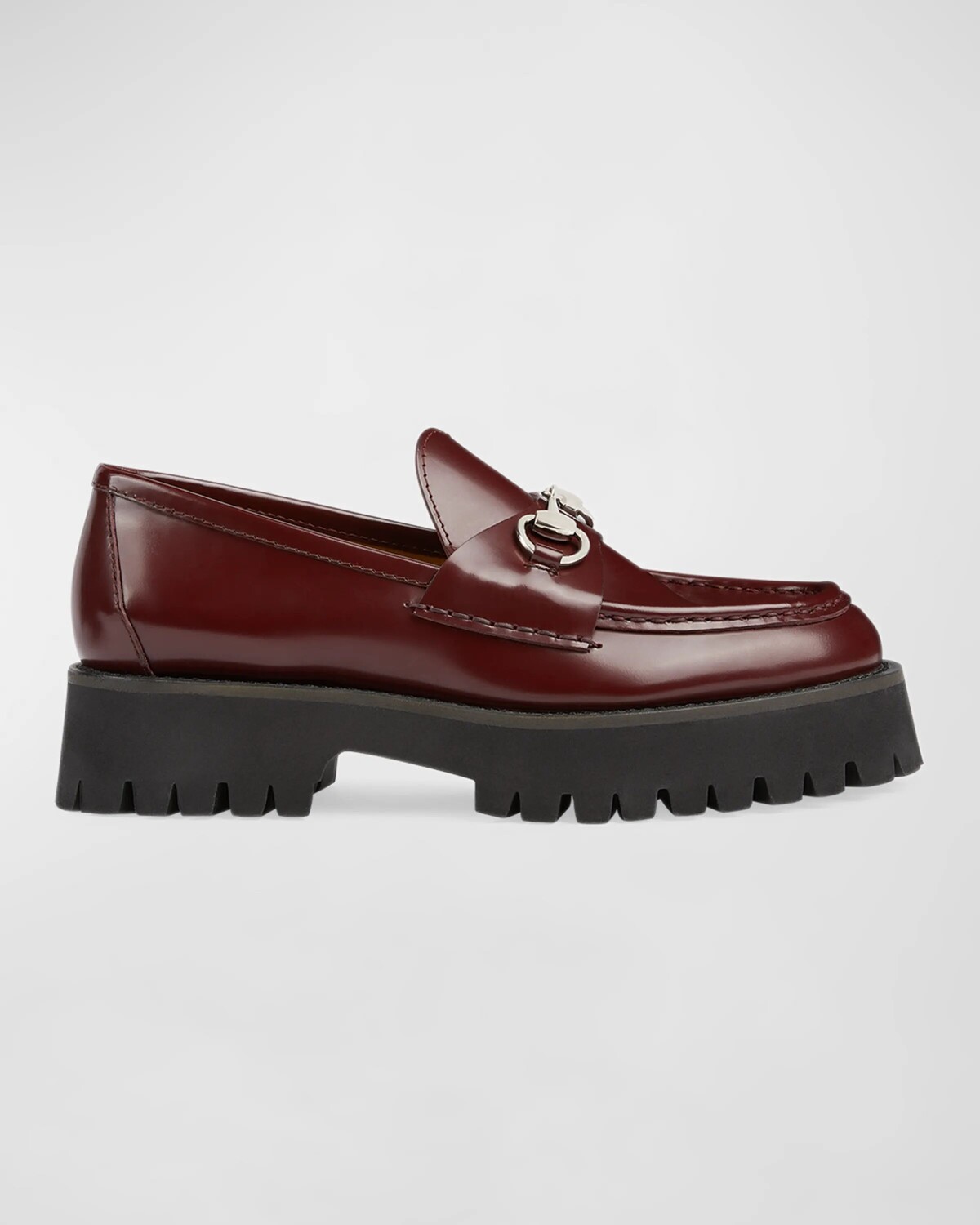 

Кожаные лоферы Sylke Bit Gucci, цвет Vintage Bordeaux