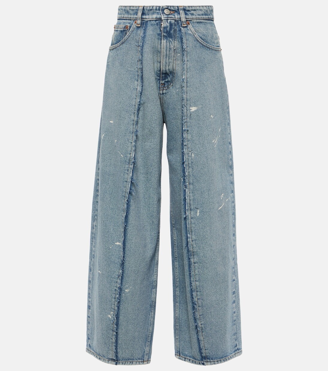 

Потертые джинсы широкого кроя Mm6 Maison Margiela, синий