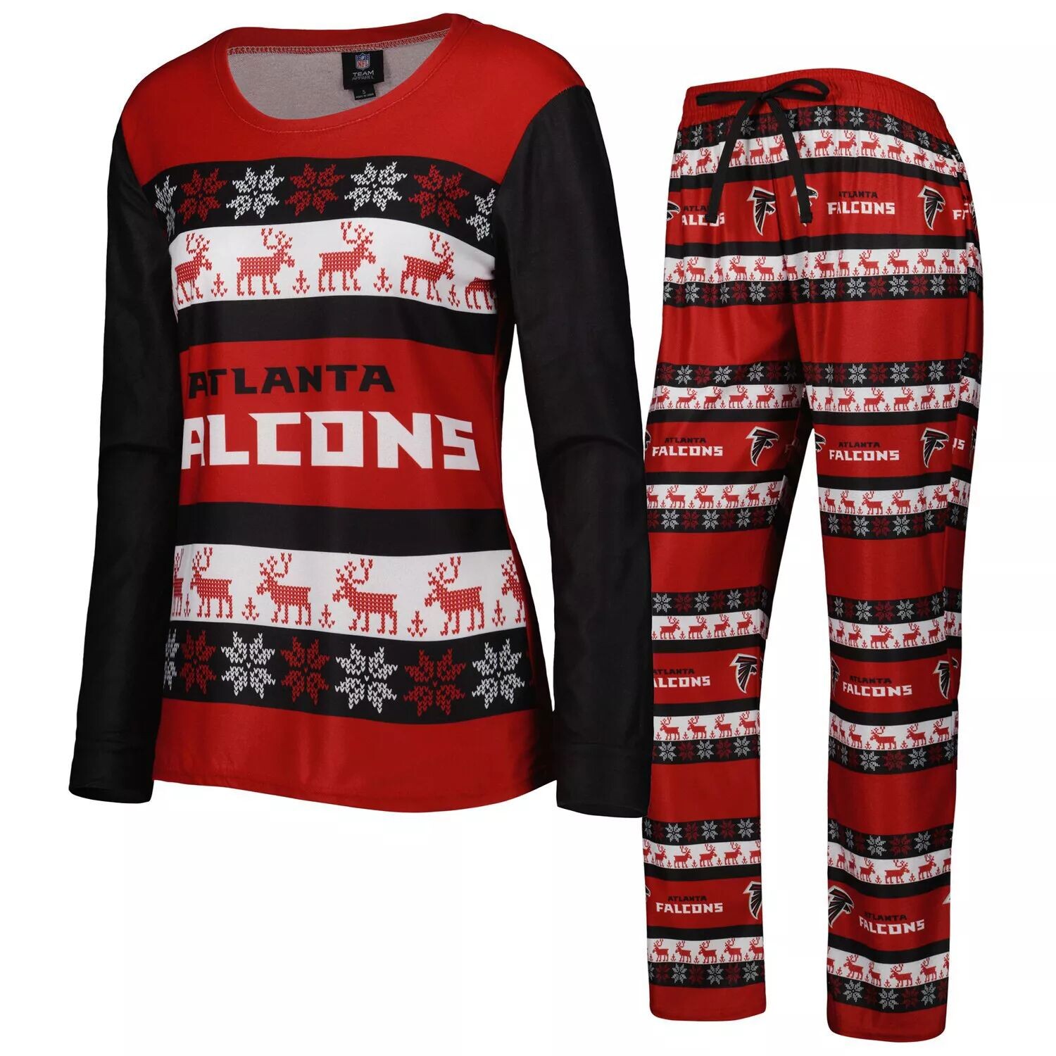 

Женский пижамный комплект FOCO Red Atlanta Falcons Holiday Ugly Pajama Set