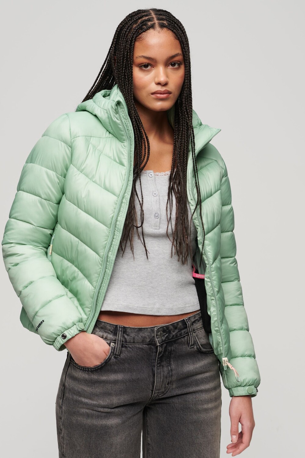 

Утепленная куртка Fuji с капюшоном Superdry, зеленый