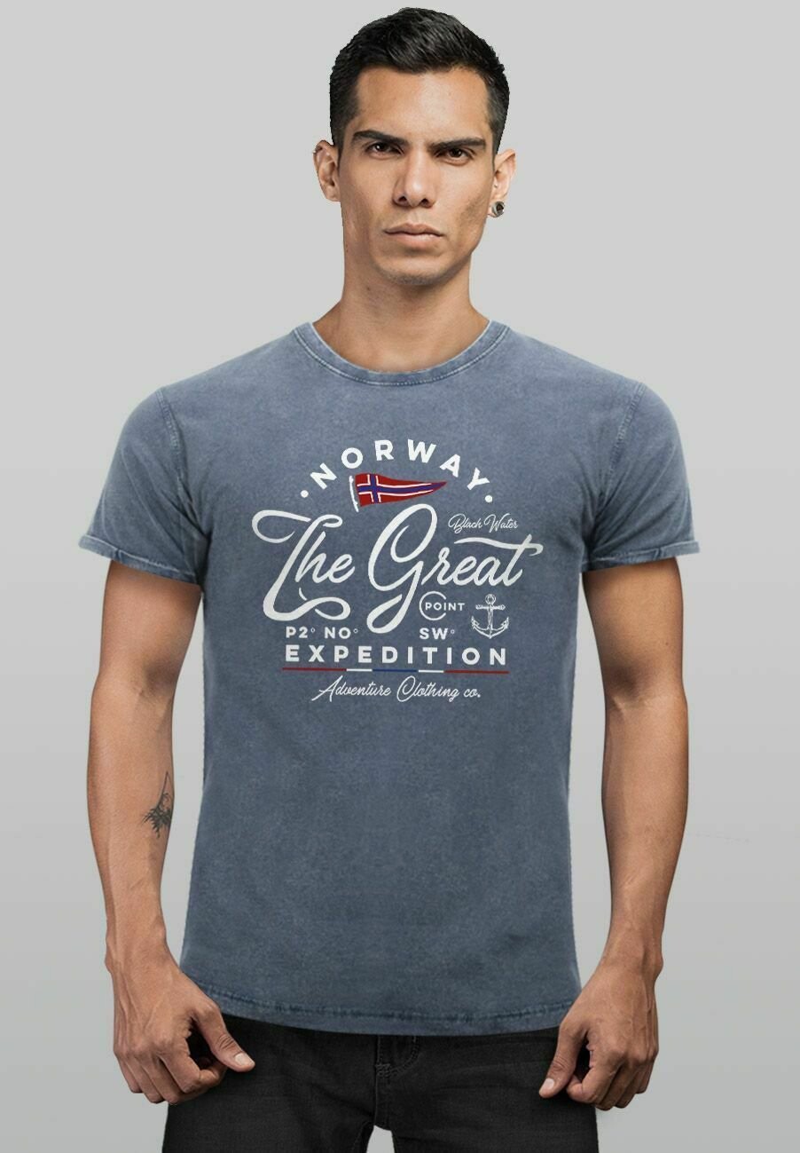 

Футболка с принтом VINTAGE NORWEGEN THE GREAT EXPEDITION OUTDOOR ADVEN Neverless, цвет blau