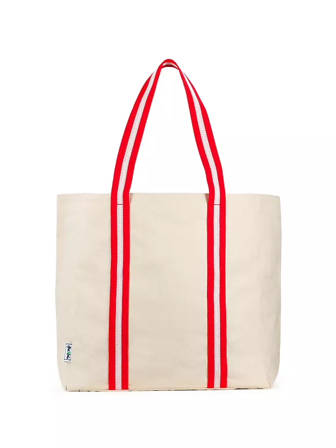 Холщовая пляжная сумка-тоут Hamptons Ame & Lulu, цвет cherry