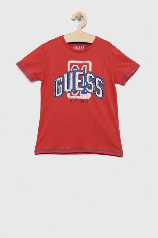 

Хлопковая футболка для детей Guess, красный