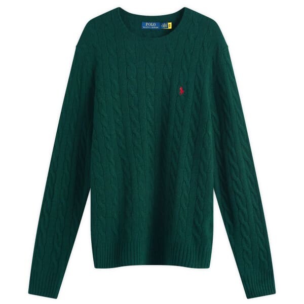 

Джемпер из шерсти и кашемира с косами Polo Ralph Lauren, зеленый