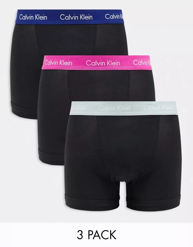 

Черные эластичные трусы из трех пар Calvin Klein Modern Cotton