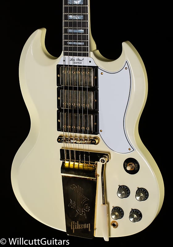 Электрогитара Gibson Custom Shop 1963 Les Paul SG Custom Reissue Maestro VOS Classic White