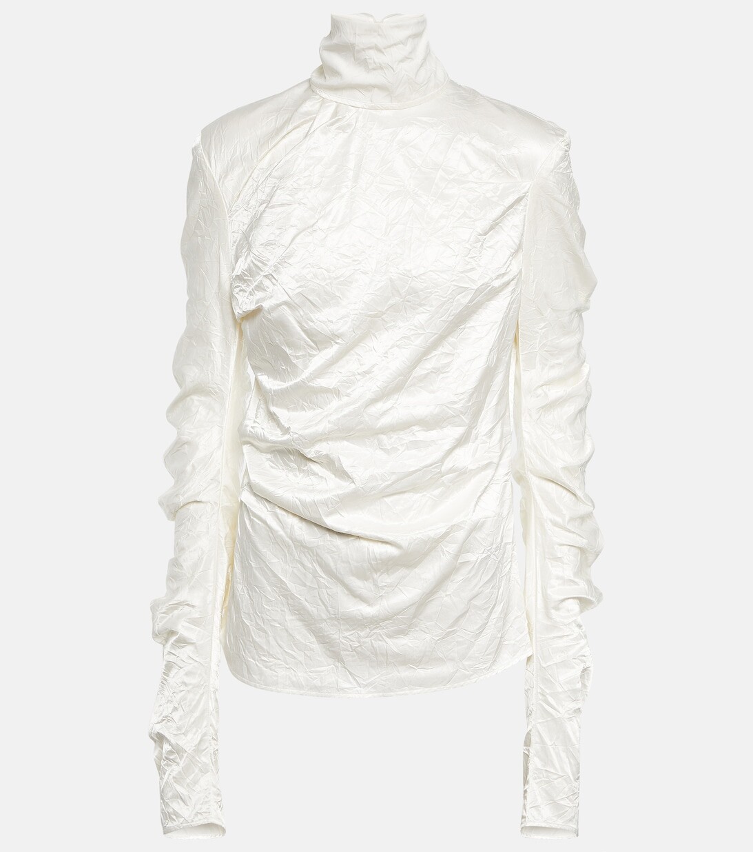

Водолазка из мятого атласа ACNE STUDIOS, белый