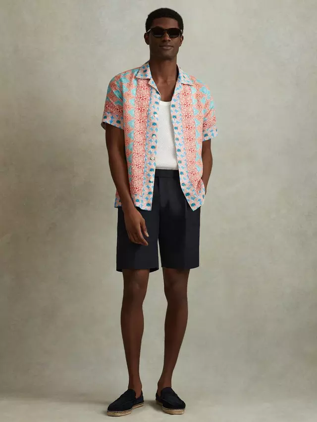 

Рубашка Reiss Reiss Pantain Short, цвет orange/multi