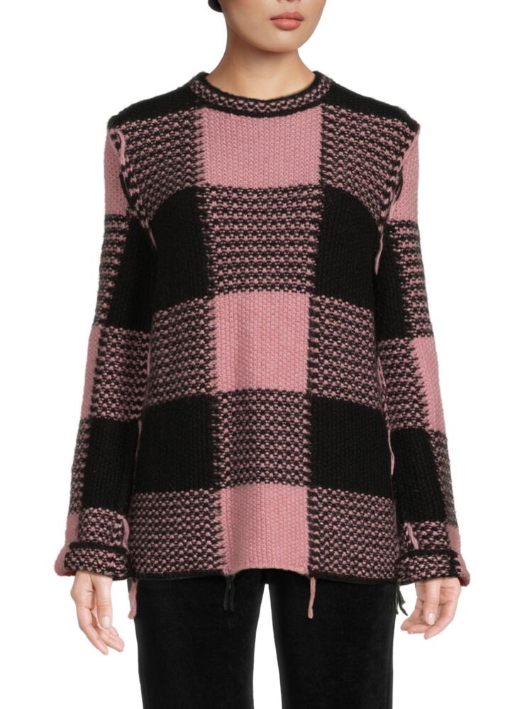 

Свитер из смесового мохера в клетку Redvalentino, цвет Rose Nero