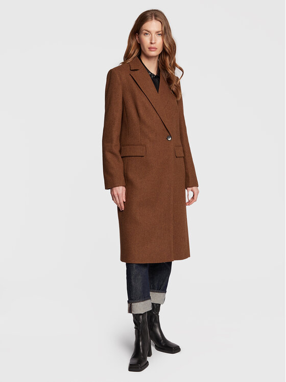 цена Зимнее пальто стандартного кроя Sisley, коричневый