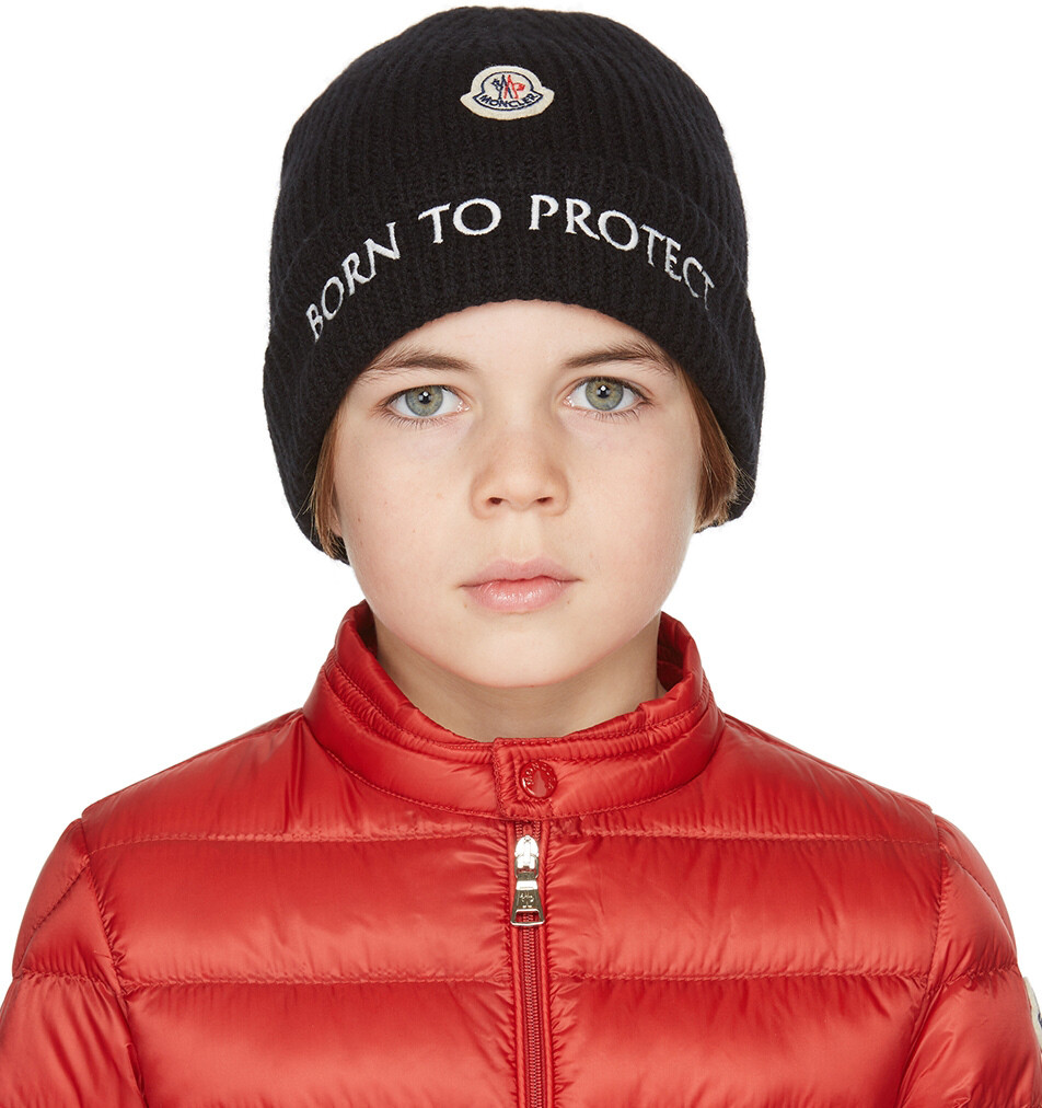 

Детская черная шапка Born To Protect Black Moncler Enfant