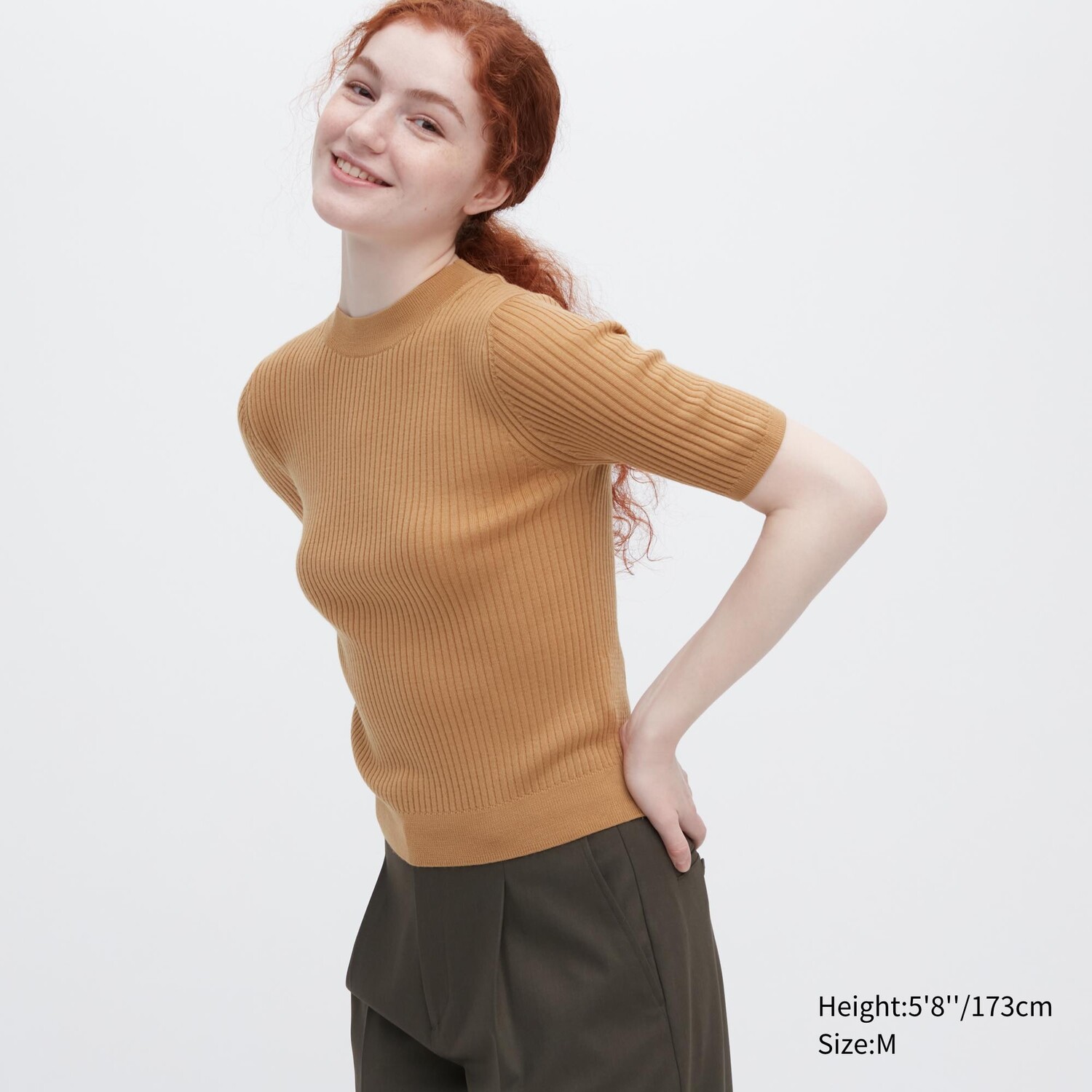 

Свитер Uniqlo женский из шерсти мериноса, бежевый