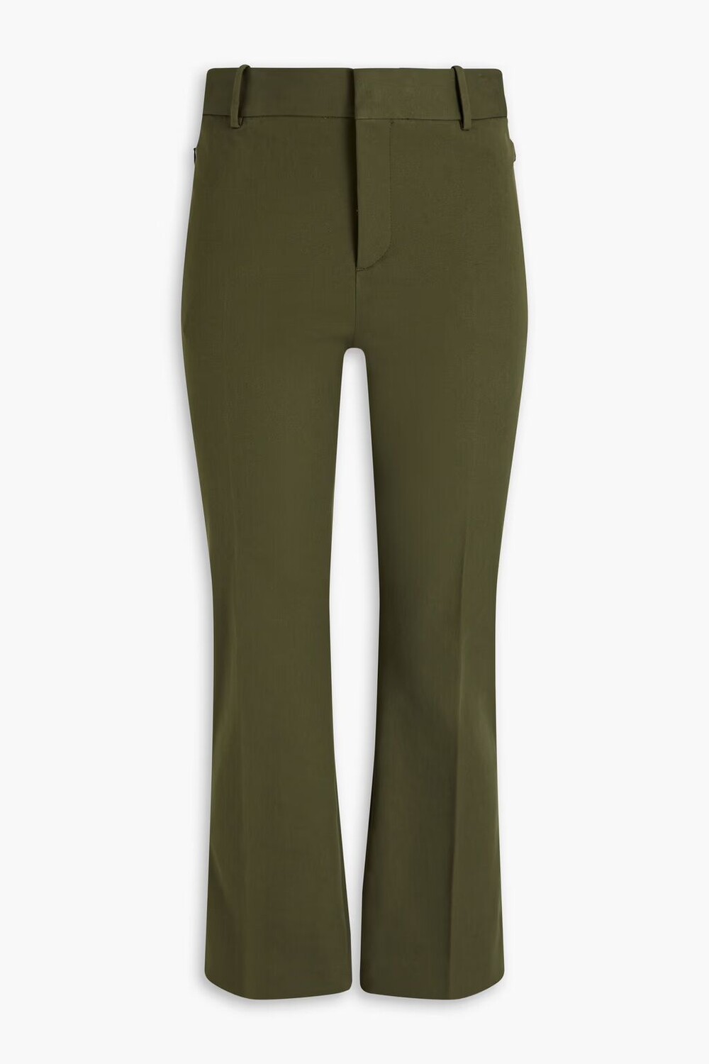 

Укороченные брюки Le Crop Mini Boot из хлопкового твила стрейч Frame, армейский зеленый