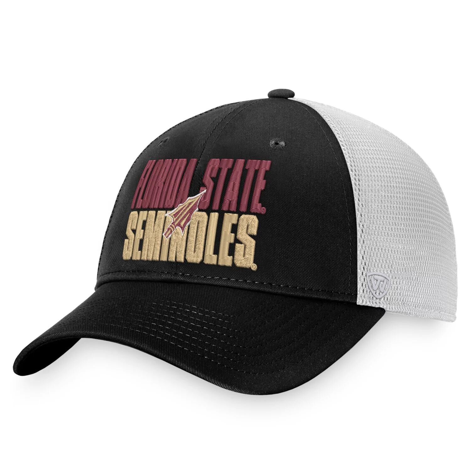 

Мужская черная/белая кепка Top of the World Seminoles Stockpile Trucker Snapback