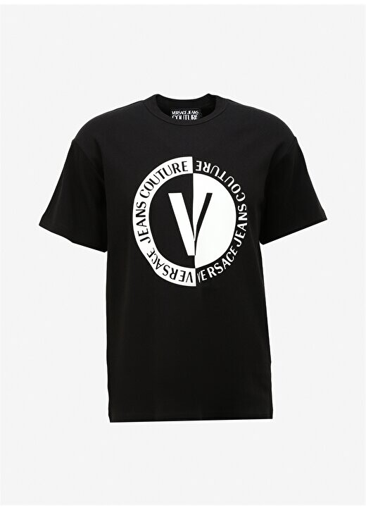 

Черная мужская футболка с круглым вырезом 75GAHG05CJ01G899 Versace Jeans Couture, черный