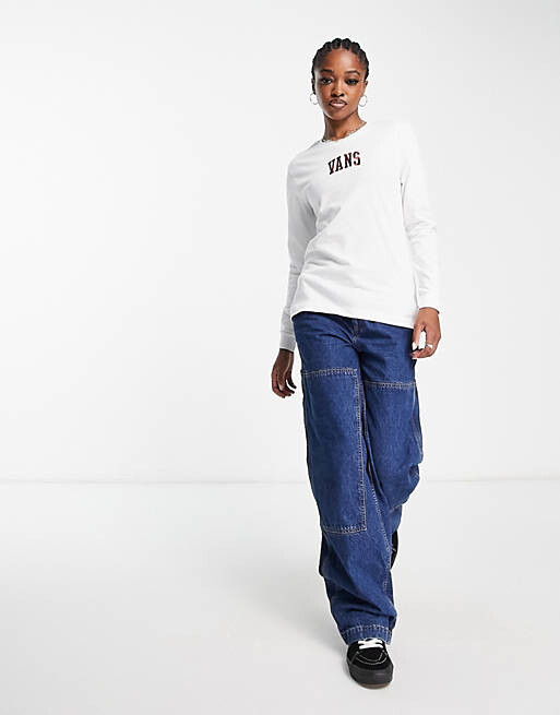 

Белая футболка с длинными рукавами Vans Varsity BFF эксклюзивно на ASOS, Белый