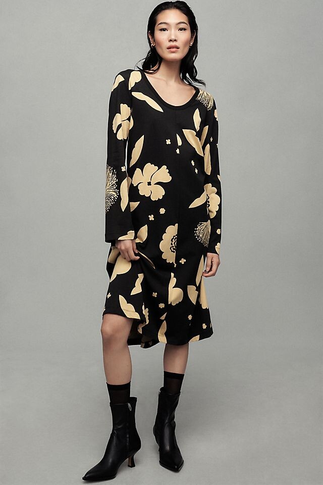 

Платье трикотажное Marimekko Korniisi Suveka, черный мотив