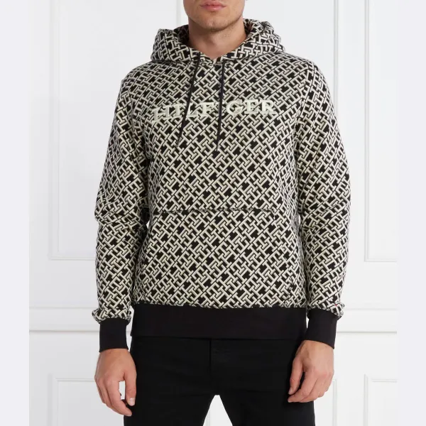 

Толстовка обычного кроя с монограммой AOP Tommy Hilfiger, черный