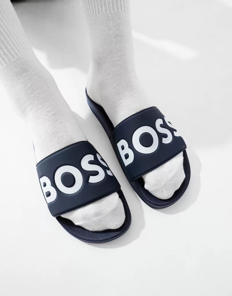 

Темно-синие шлепанцы BOSS Sean BOSS Orange
